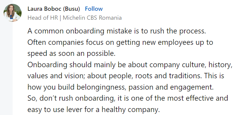 employee onboarding mistake quote