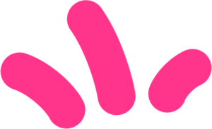 A simple graphic with three pink, curved, bar-like shapes arranged in varying directions to illustrate process documentation dynamics.