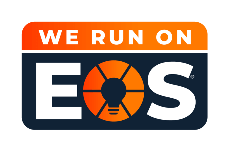 A rectangular logo with an orange top reading "We Run On" and a black bottom with the letters "E" and "S," separated by an orange circle featuring a light bulb, symbolizes our commitment to effective employee training.