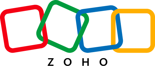 Four overlapping, tilted squares in red, green, blue, and yellow symbolize an efficient employee training process.