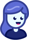 Illustration of a person with long purple hair and a blue shirt, smiling, capturing the joy of successful onboarding.