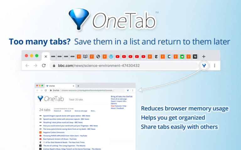 OneTab Chrome Extension