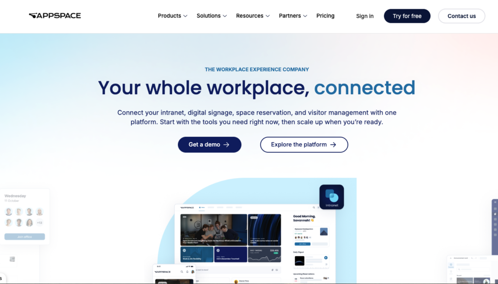 Appspace, which acquired Igloo Software, showing its workplace experience and intranet platform