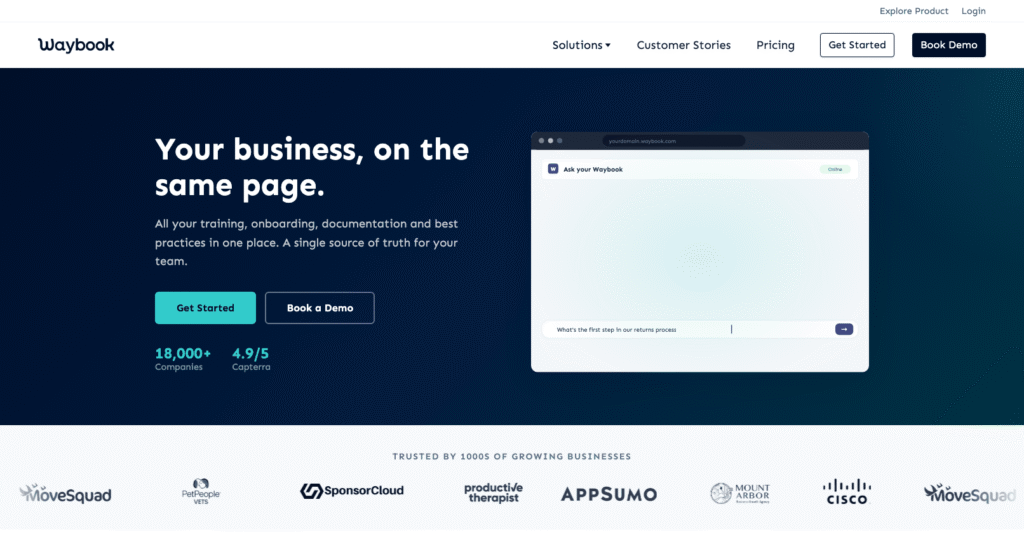Waybook SOP onboarding and training platform for growing service businesses